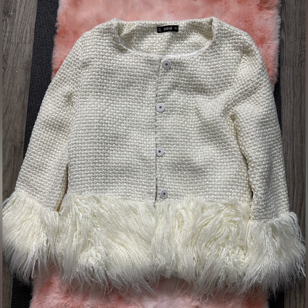 White Fur Blazer women